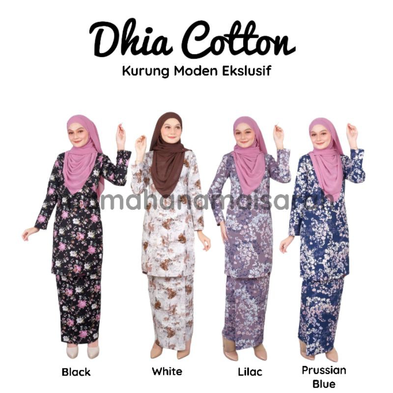 Dhia Cotton Baju Kurung Moden Ekslusif Shopee Singapore