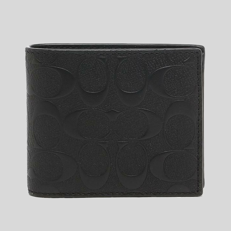 Coach Mens Compact ID Wallet In Signature Crossgain Leather (F75371 ...