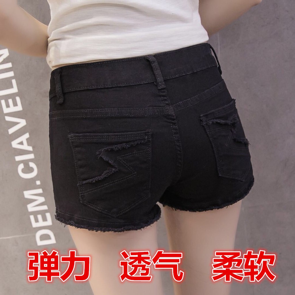 Fashion Sexy Women High Waist Ripped Hole Fraying Edges Denim Shorts Spring Summer New Low Waisted Black Denim Sho Shopee Singapore