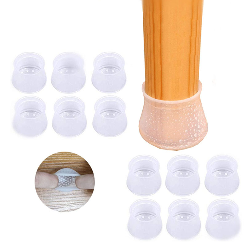 8PCS Silicon Chair Leg Caps Furniture Protection Covers Prevent Scratches Anti-Slip Pads Floor Protector Table Feet Pad Cover