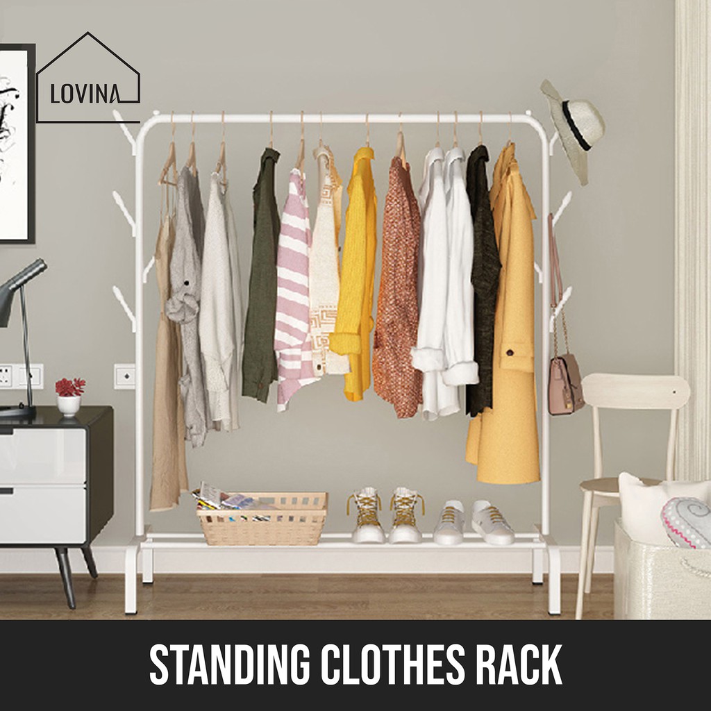 STURDY STEEL STANDING CLOTHES RACK COAT CLOTHING HANGER Shopee Singapore
