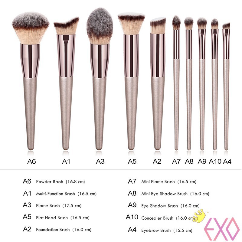 Gujhui Champagne Gold Makeup Brushes Eyes Brush Foundation Brush Concealer Brush Shopee Singapore