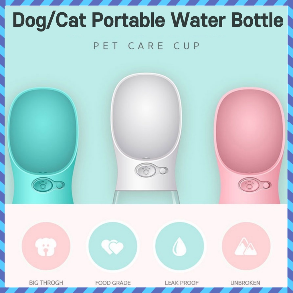 Portable Pet Dog Cat Outdoor Walking Water Bottle 350ml L Tumbler L Lightweight L Outdoor Activities L Leak Proof L One Touch L Lock Device L Silicon Packing L Care Cup L