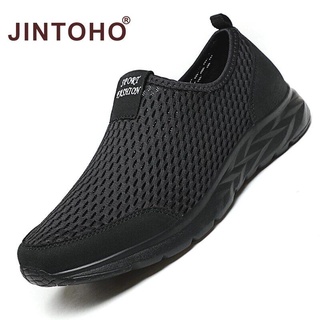 【JINTOHO】Summer Breathable Men Sport Shoe Outdoor Black Sneakers Shoes