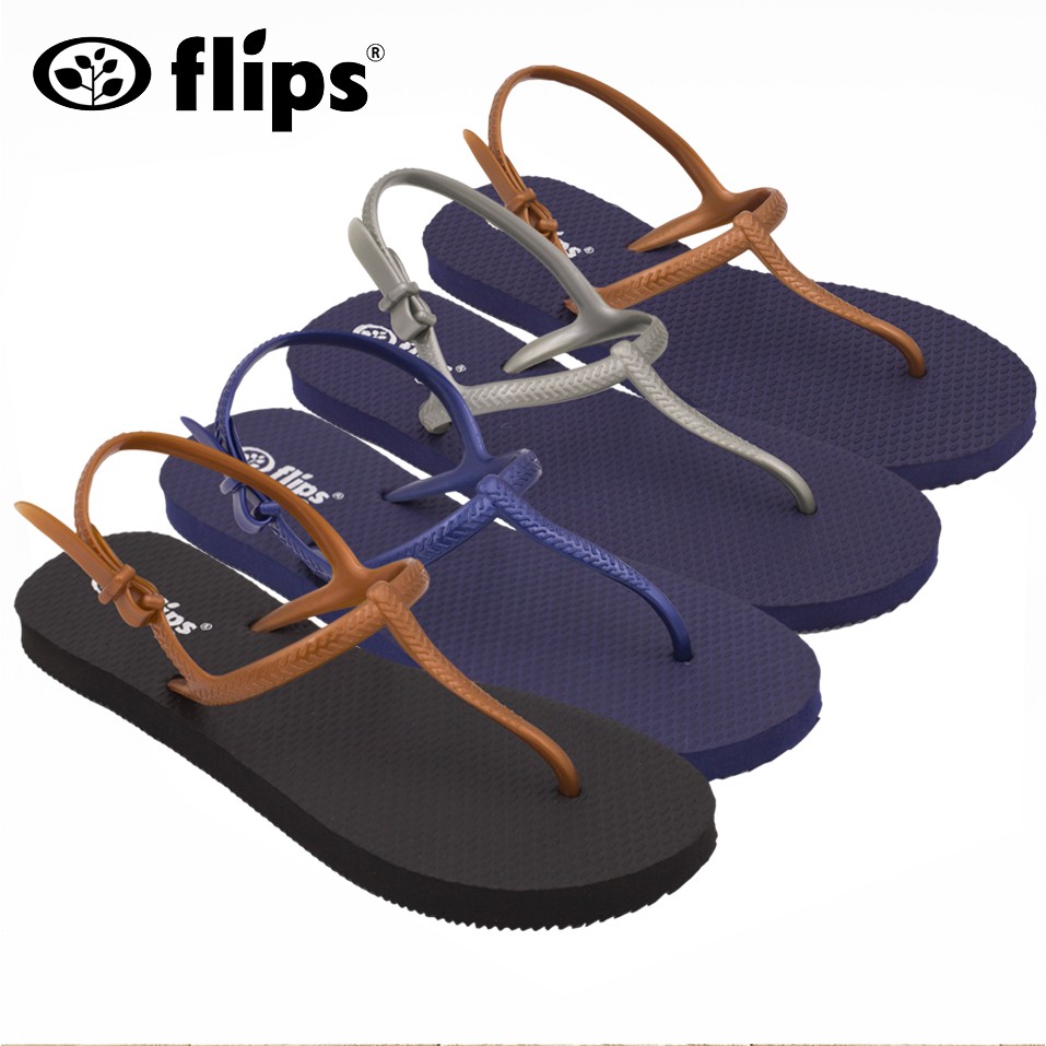 rubber flip flops with back strap