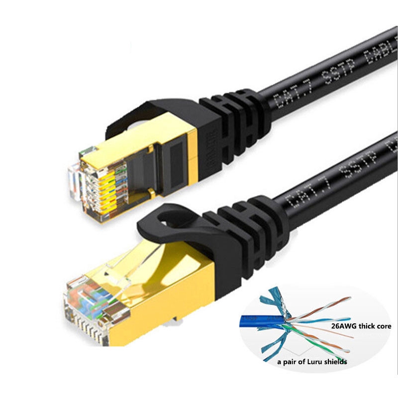 1M RJ45 Cat7 Ethernet Network LAN Patch Cable Flat High Speed 10Gbps SSTP Lead