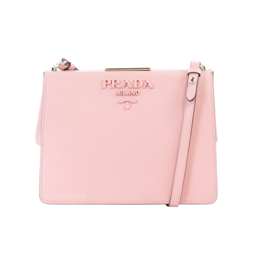 prada light frame saffiano leather bag