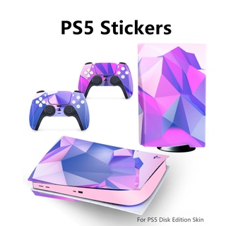 Sony ps5 optical drive version game console sticker protective film creative cartoon ps5 host controller skin accessories