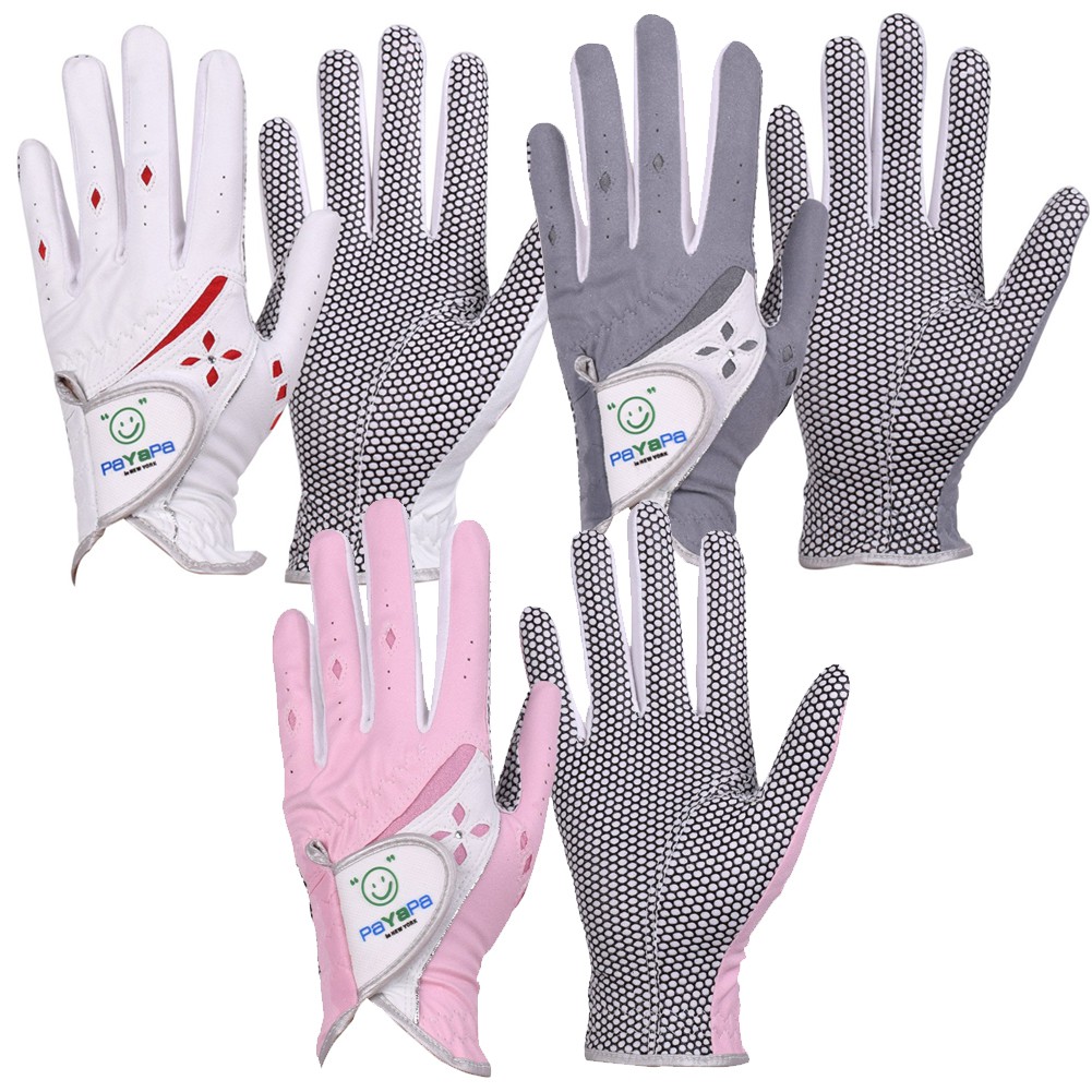 GH Women's Leather Golf Gloves One Pair - Cubic Decoration Both Hands |  Shopee Singapore