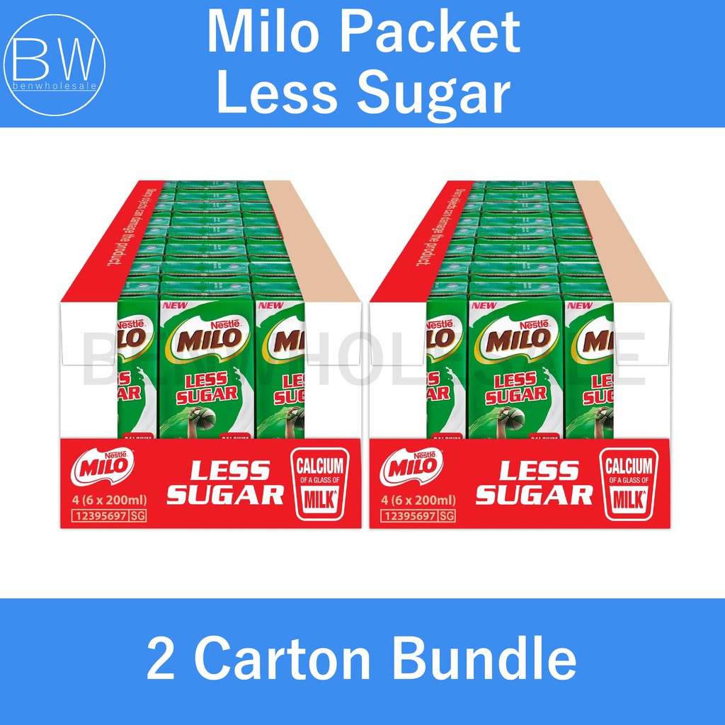 Milo Chocolate Malt Packet Drink Less Sugar (Bundle of 2 cartons