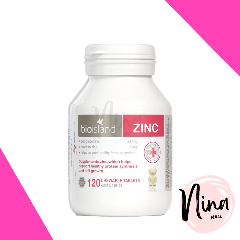 [SG l Authentic] Bio Island Zinc 120 Chewable Tablets [Nina.Mall.sg]