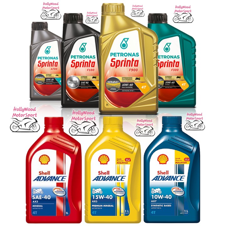 Shell Advance Ax3 Ax5 Ax7 Petronas Sprinta F100 F700 F900 Sae40 10w40 10w50 15w40 Engine Oil Minyak Hitam Liqui Moly Shopee Singapore