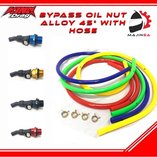 KING DRAG BYPASS OIL NUT ALLOY 45° WITH HOSE