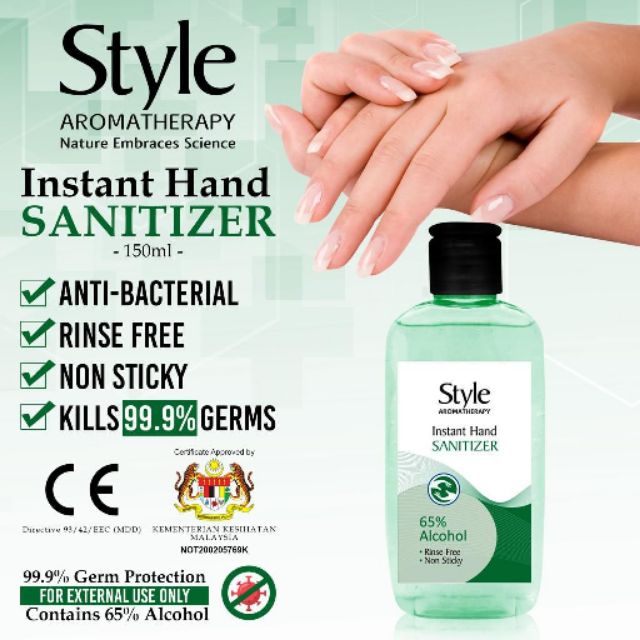 Shop Malaysia Style Aromatherapy Instant Hand Sanitizer 150ml Shopee Singapore