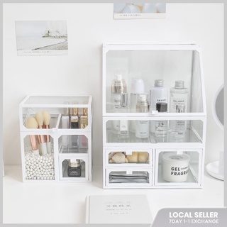 [SG READY STOCK] Glass Makeup Organizer Cosmetic Organiser Large Capacity For Skincare Products