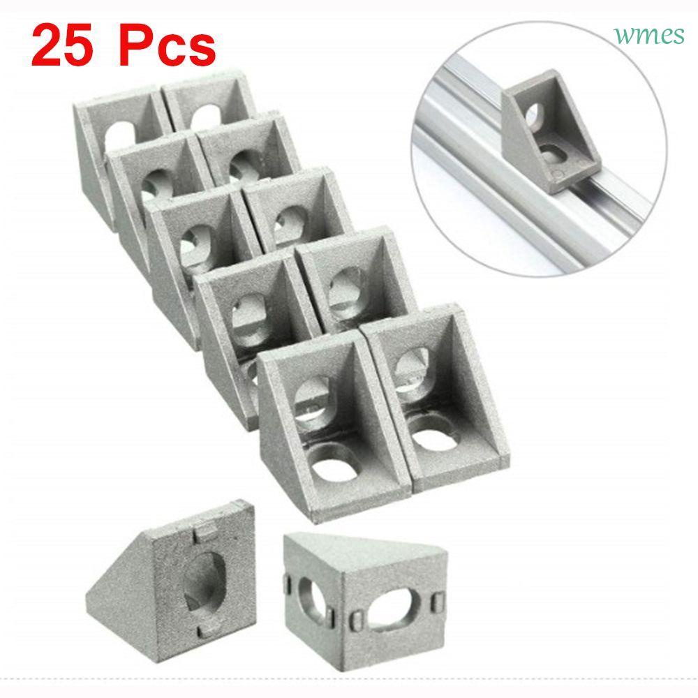 25pcs Durable Silver Aluminum 2020 Corner Bracket 20x20x17mm Solid Bracket T 