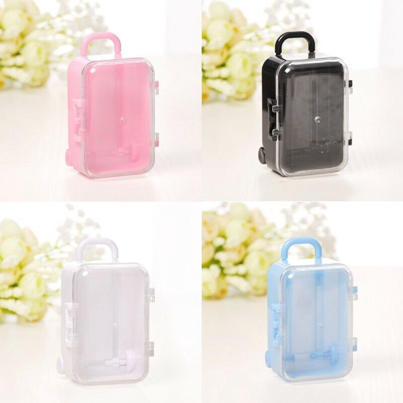 NEW Mini Rolling Travel Suitcase Box Wedding Favors Party Reception Candy Toy 