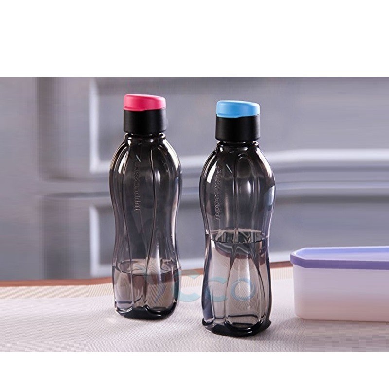 Tupperware-310 ml Eco Water Bottle Set of 2 With Flip topCaps-black