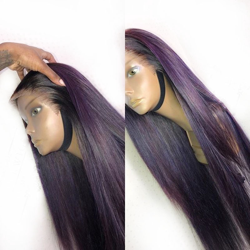 purple ombre human hair wig