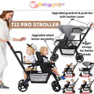 T12 Seebaby Pro tandem stroller /Twin Stroller 2021 Upgraded version (Sit & Stand Twin prams)