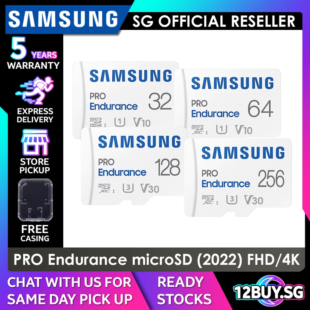 Samsung PRO Endurance MicroSD Card (2022) 140K Hours Recording in FHD