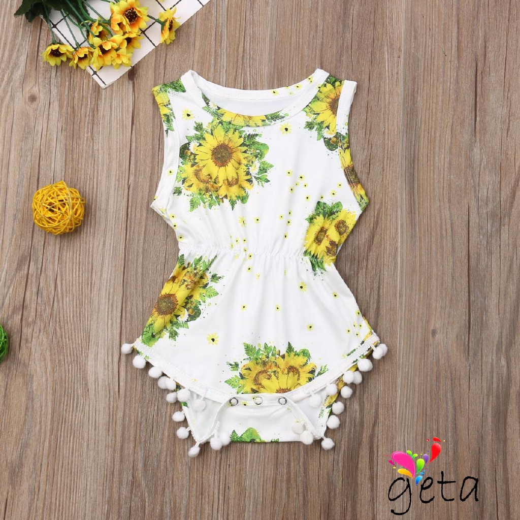 girls sunflower romper