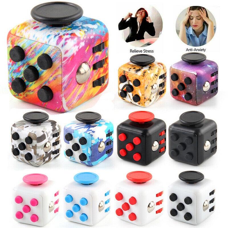 Galaxy Fidget Cube Spinner Toy With Click Ball Anti Anxiety Anti Stress Fidget Toys For Children Adult Stress Reliever Cubes Adhd Shopee Singapore