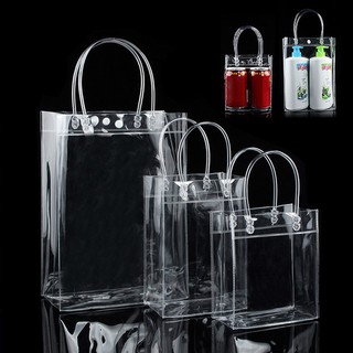 Image of Clear Tote Bag Transparent Purse Shoulder Handbag Food Storage Bags Organizer