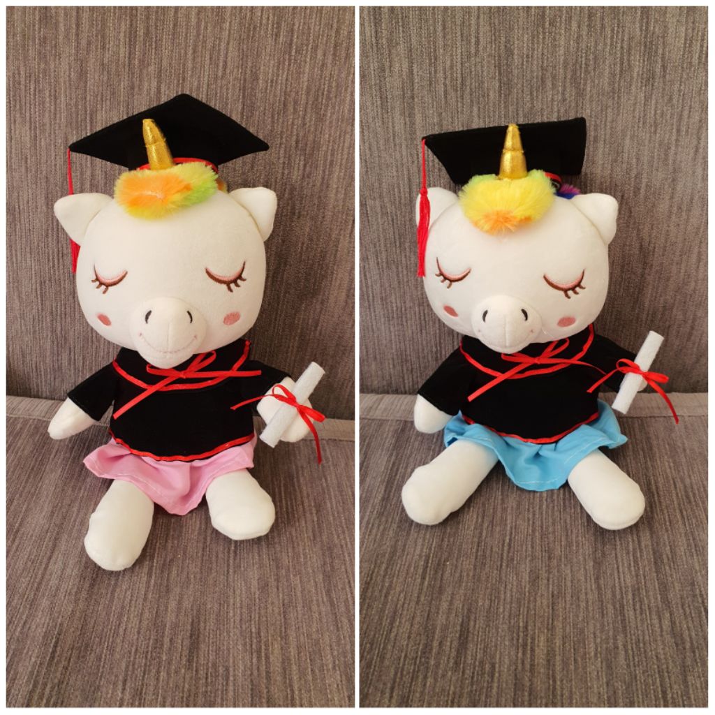 unicorn graduation plush