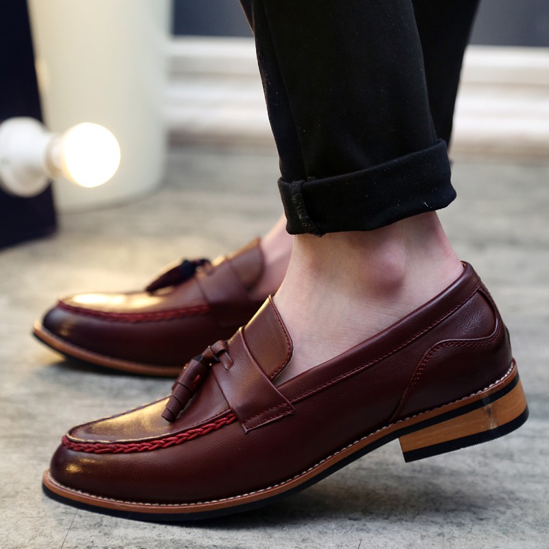 Men Comfort Leather Loafers Driving Shoe Business Formal Oxford Slip On Moccasin 