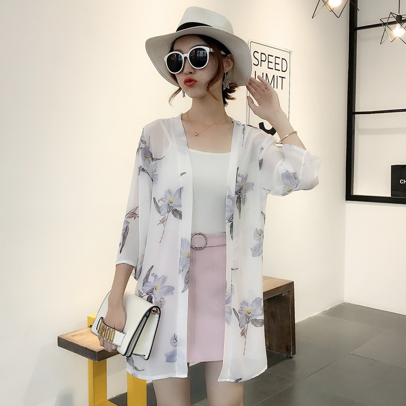 Thin Chiffon Cardigan Loose Sleeve Rashwear Shopee Singapore