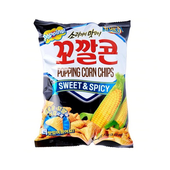 Lotte Popping Corn Chips Sweet & Spicy 72G (10659)(Expiry16/9/2022
