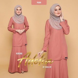 Baju Kurung Adelia Dart Hadapan Kain 6panel Baju Raya Bf Friendly Shopee Singapore