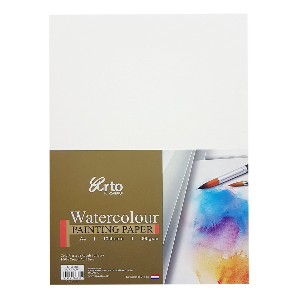 Shop Malaysia Campap Arto Watercolour A4 Painting Paper 300gsm 10pcs Cotton Shopee Singapore