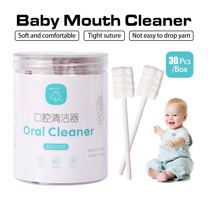 30pcs 0-1year Baby Toothbrush baby Oral cleaner baby oral wipes baby tongue cleaner Pembersihan mulut bayi 婴儿口腔清洁器嬰兒牙刷