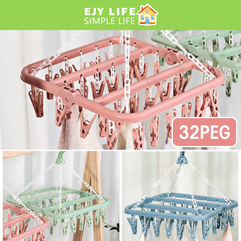 Hanger Drying Rack, laundry Lingerie, Clothes 32 Peg Underwear Hanger