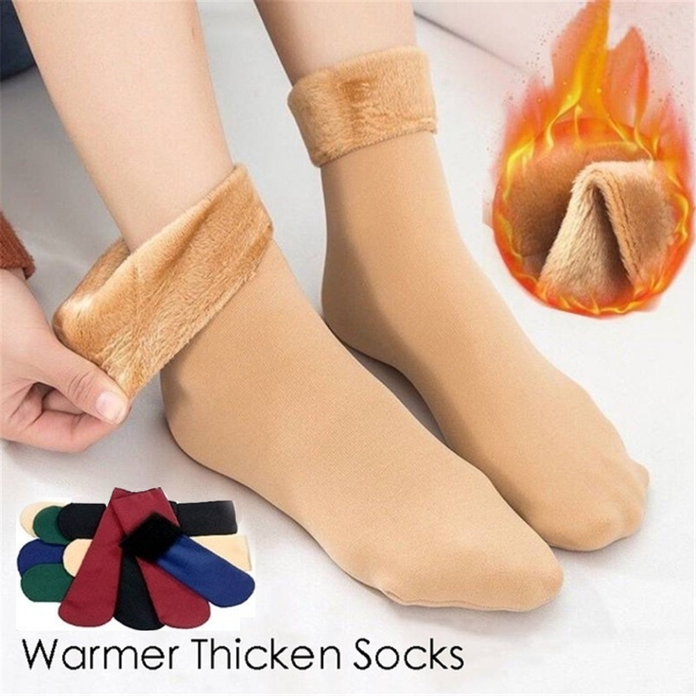 Image of SUYOU Winter Wamer Thicken Women Thermal Wool Cashmere Snow Socks Seamless Velvet Boots Floor Sleeping Hose #8