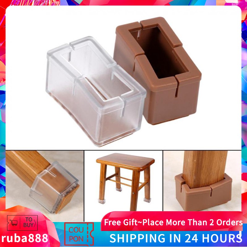 8 Pcs/Set Chair Legs Cover Rectangle Furniture Legs Protector with