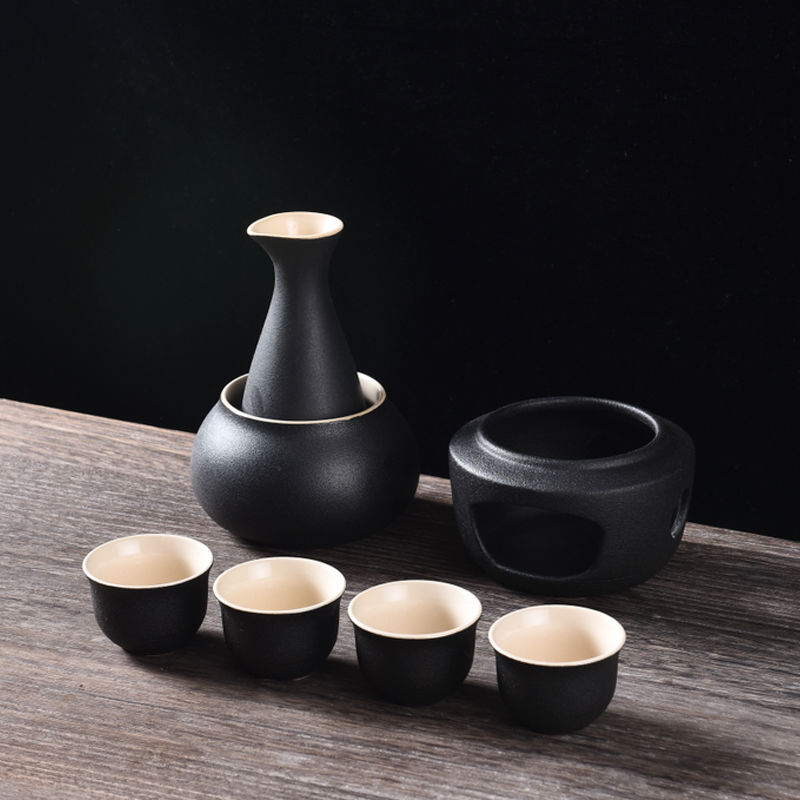 Rhyme Series NaNa 5-Piece Japanese Sake Set Traditional Ceramic Craft Wine Glass 