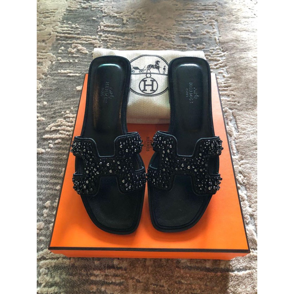 hermes oran sandals crystal