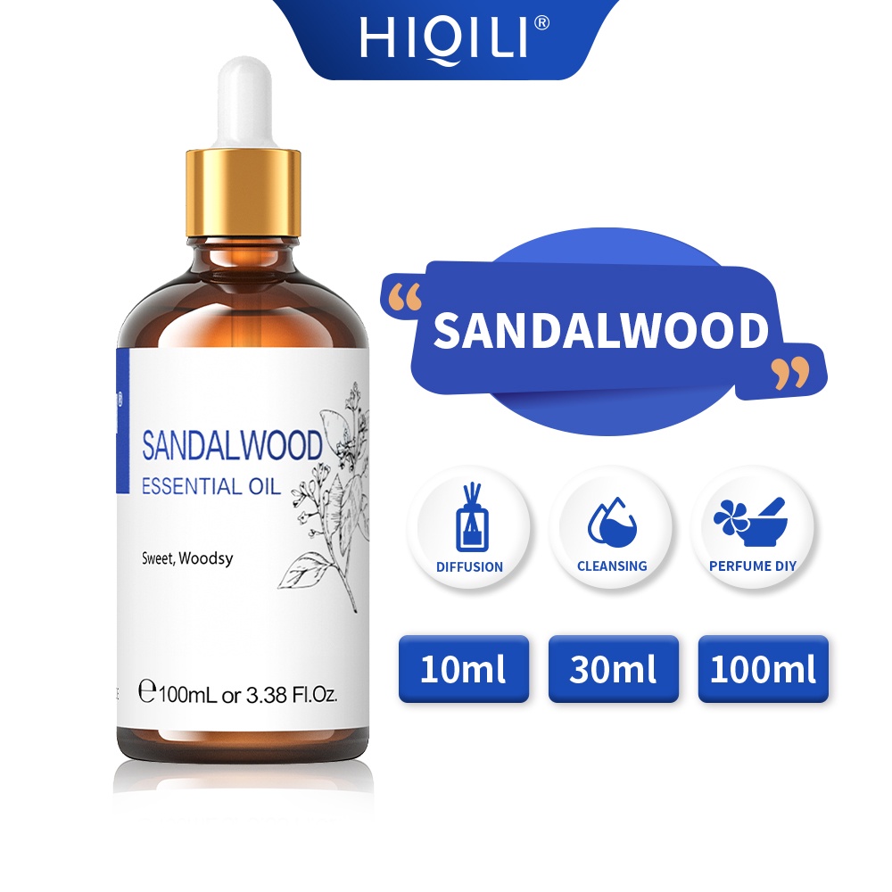 HiQiLi Sandalwood Natural Plant Aromatherapy Essential Oil Air Freshener Massage Humidifier Skin Health Calming
