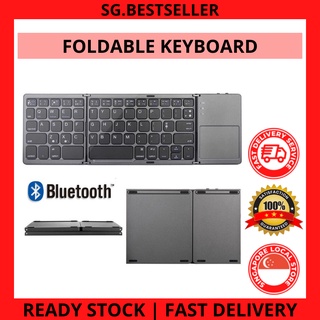 SG STOCK - B033 Mini folding keyboard Bluetooth Foldable Wireless Keypad Touchpad Windows Android IOS Tablet IPAD IPHONE