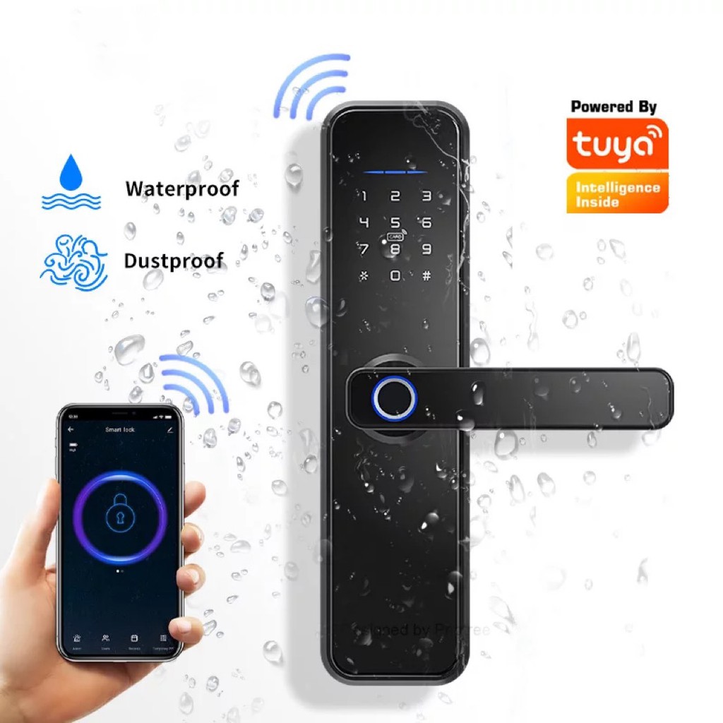 🔐Tuya Biometric Fingerprint Lock, Security Intelligent Smart Lock With WiFi APP Password RFID