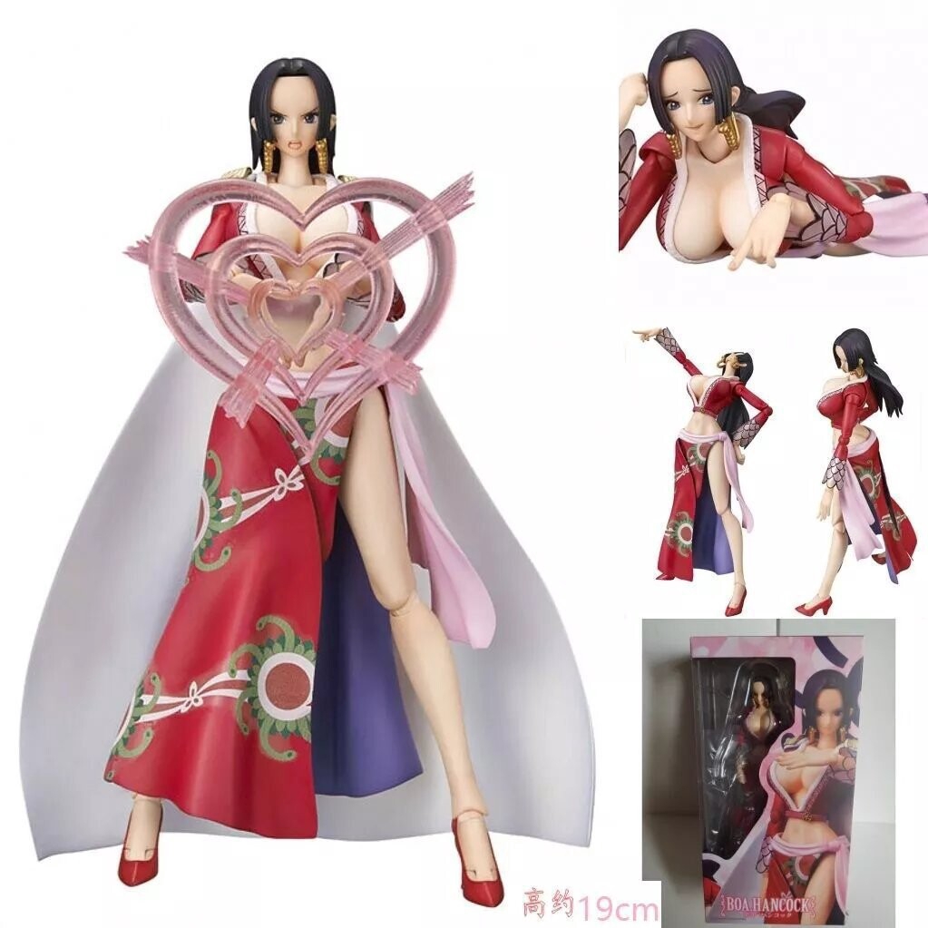 19cm Boa Hancock Action Figure One Piece Anime Figures Face And Hands Replaceable With Pvc Box 1724