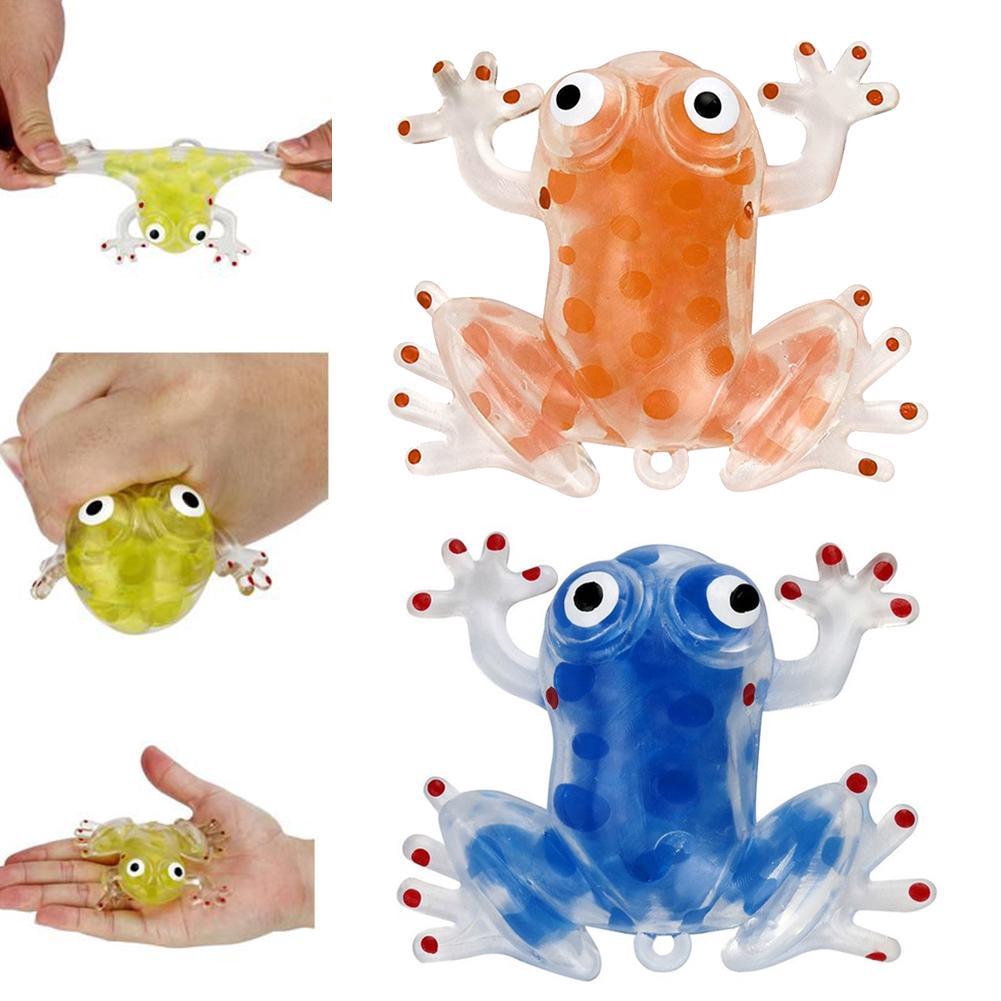 Cute Novelty Bead Ball Sticky Squeeze Frogs Squeezing Decompression Stress Toy 