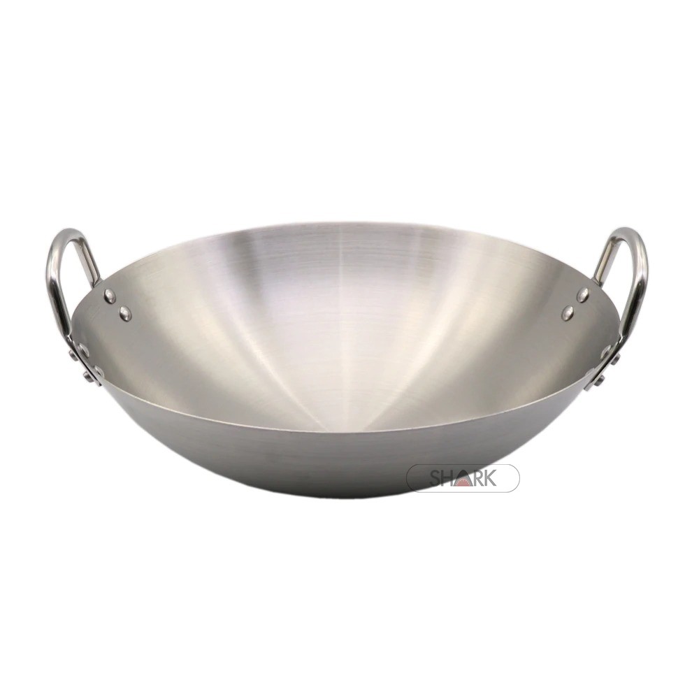 Shop Malaysia Stainless Steel Wok With Single Or Double Ears High Quality Kuali Stainless Steel Bertangkai Shopee Singapore