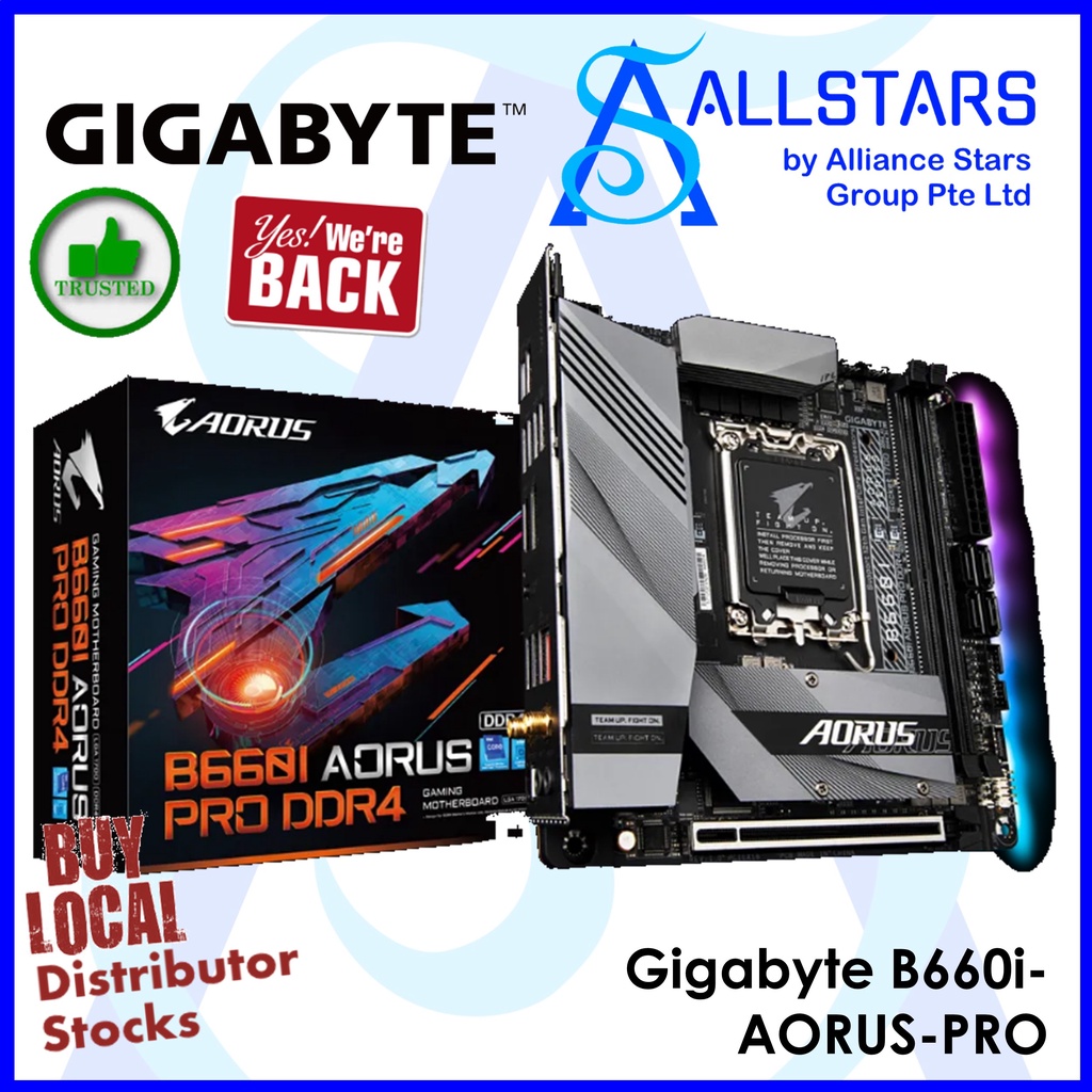 Gigabyte B660i AORUS PRO DDR4 Intel LGA1700 ITX Mainboard (Warranty ...