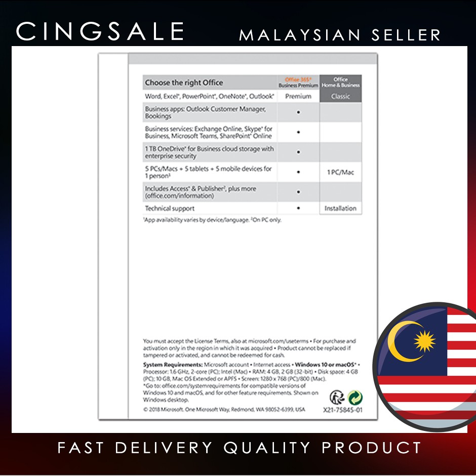 Microsoft Office Home And Business 19 T5d Full Retail Box For Windows 10 Only Shopee Singapore