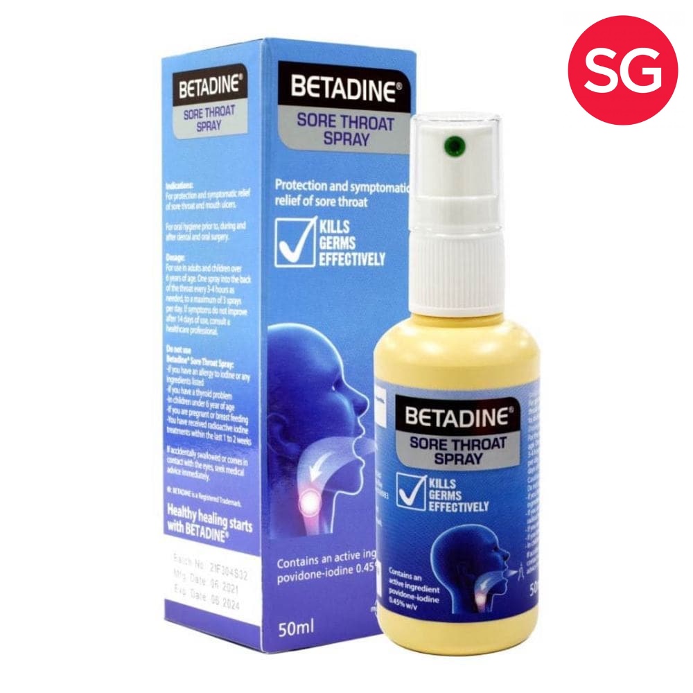 Betadine Sore Throat Spray, 50ml Contains Povidone Iodine Shopee Singapore