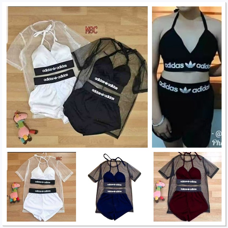 3-piece summer sexy outfit korean swim wear suit rash guard for women swimsuit